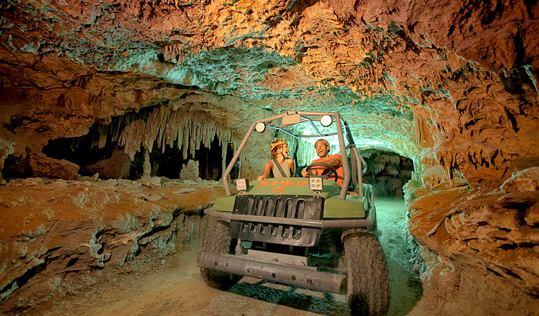 Drive an ATV into caverns