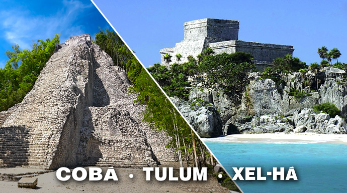 Excursion to Coba, Tulum and Xe-Ha in one day