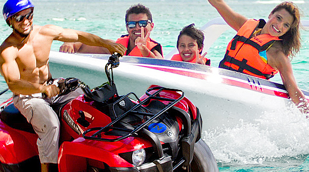 ATV and Speedboat in the beautiful beach of Maroma Roviera Maya