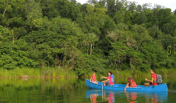 Canoeing on the lagoon