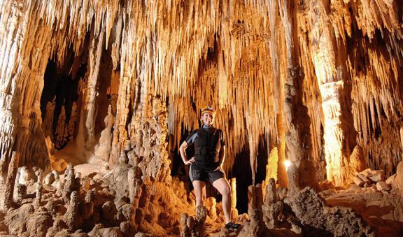 Hike and swim through rare underground river