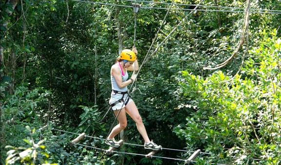 atrevete a cruzar los puentes flotantes en selvatica