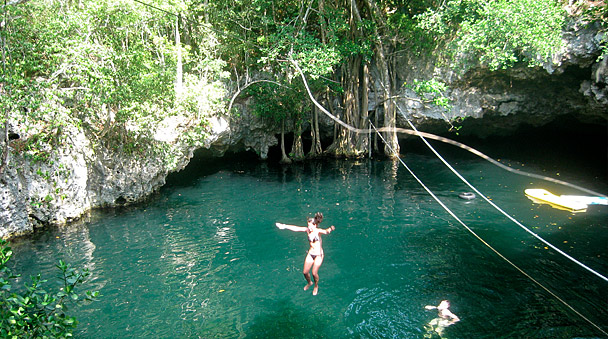 Jump into the selvatica cenote