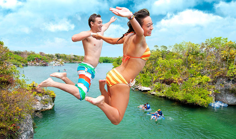 Xel-Ha river jumping