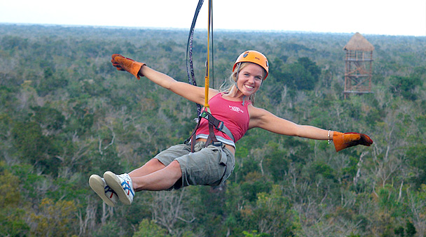 Get trilled in the zipline trough the jungle